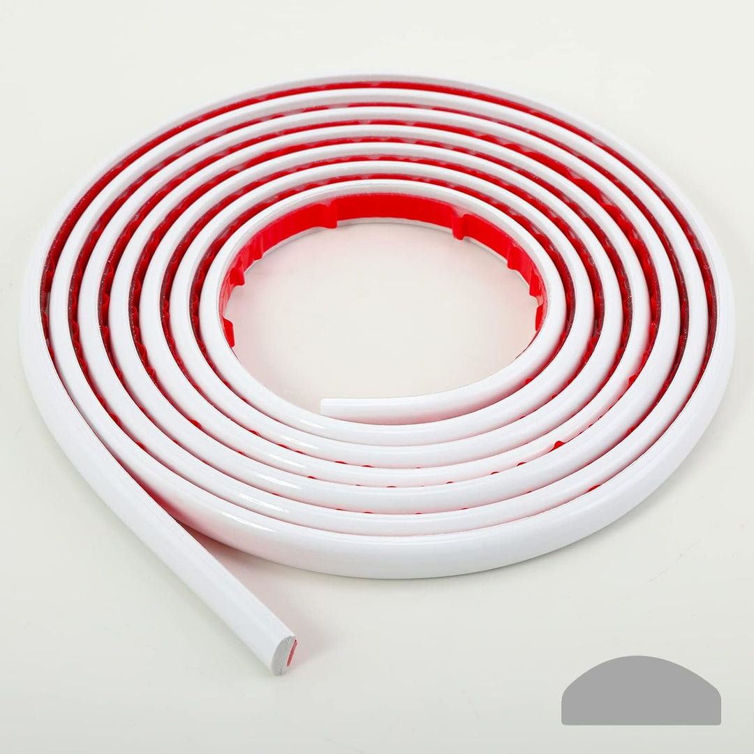 Flexible Zierleiste Selbstklebend | Weiss Deckenleisten für Boden, Aufkantung, Fliesenkante und Ecke