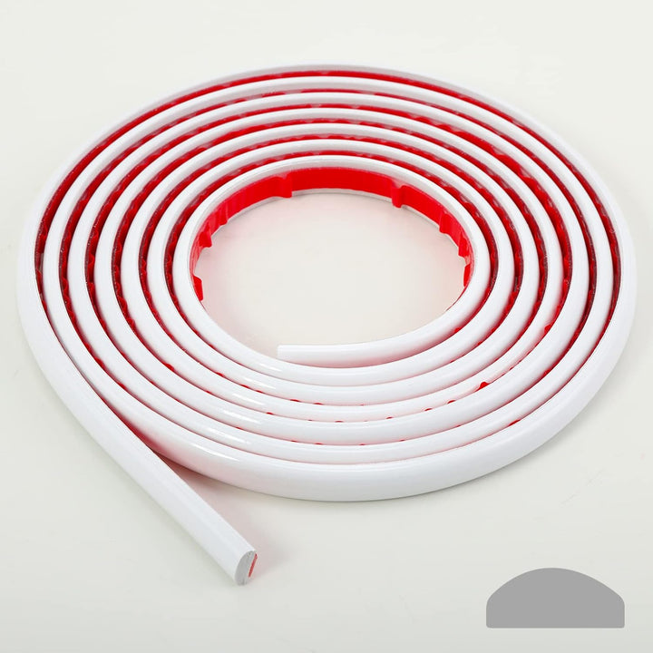 Flexible Zierleiste Selbstklebend | Weiss Deckenleisten für Boden, Aufkantung, Fliesenkante und Ecke