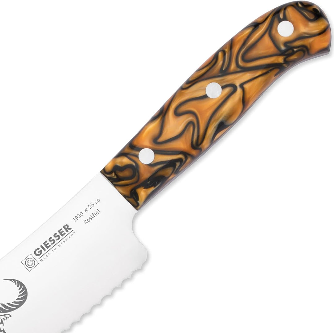 GIESSER seit 1776 - Made in Germany - Brotmesser 25 cm Spicy Orange, PremiumCut Wave No 1, Wellensch