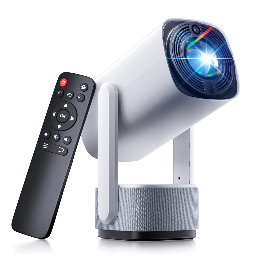 Mini Beamer 1080P Unterstützt - SOOMFON tragbarer Videoprojektor mit WiFi und Bluetooth, Elektrische