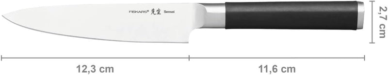 Fiskars Gemüsemesser, Sensei, Gesamtlänge: 23,9 cm, Rostfreier Stahl mit hohem Kohlenstoffgehalt/Kun