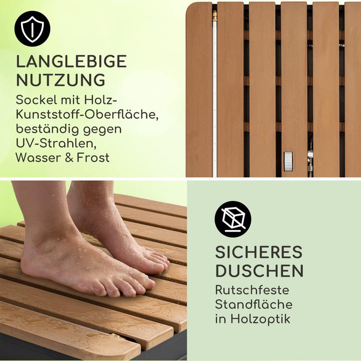 blumfeldt Cool Breeze - Gartendusche, Campingdusche, WPC, Aluminium, Holzoptik, Tragegriff, Gartendu