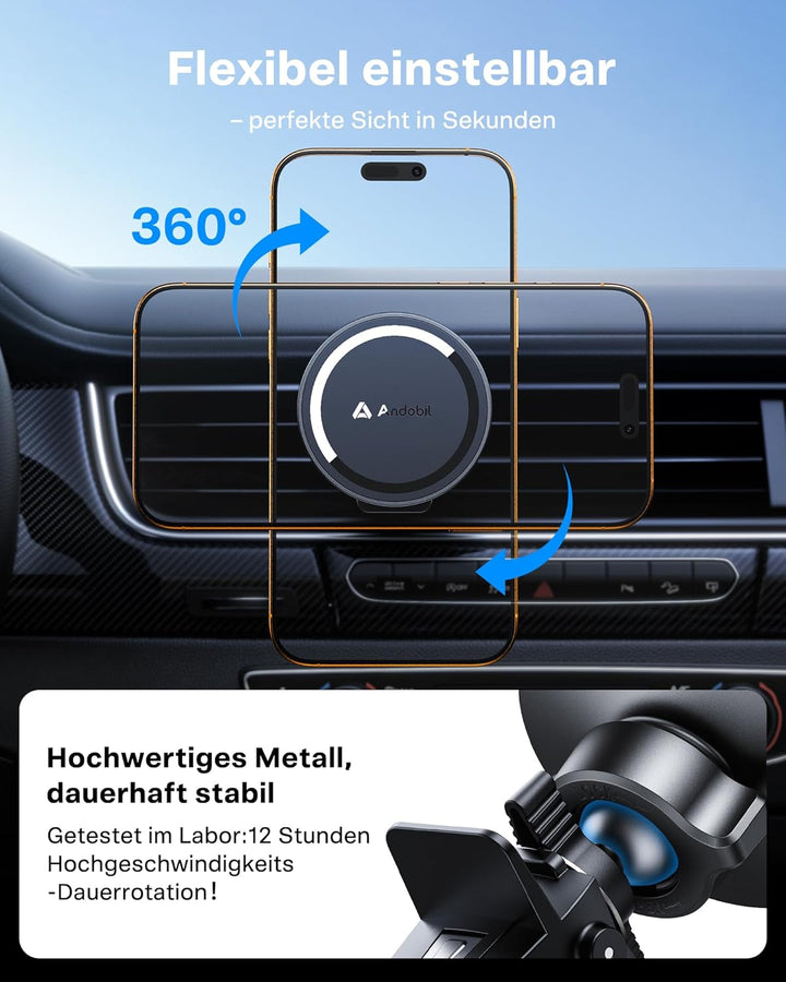 andobil Handyhalterung Auto Magnet Kompatibel mit MagSafe [ Das bisher Die stärkste Magnetkraft ] Au