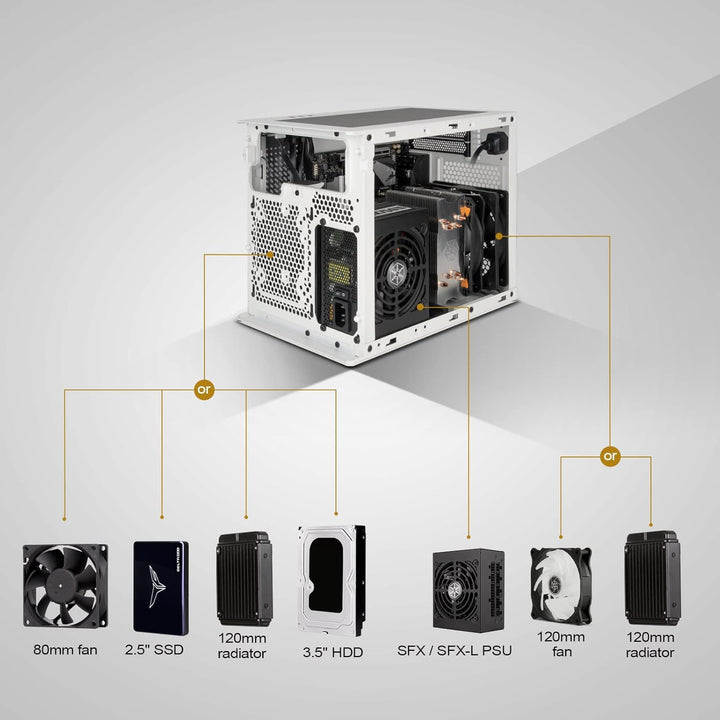 SilverStone Technology SUGO 16, weiss, Mini-ITX-Cube-Gehäuse ganz aus Stahl, SST-SG16W (weiss)