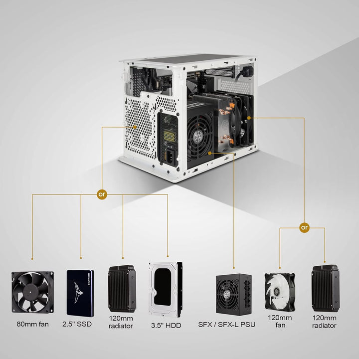 SilverStone Technology SUGO 16, schwarz, Mini-ITX-Cube-Gehäuse ganz aus Stahl, SST-SG16B (schwarz)