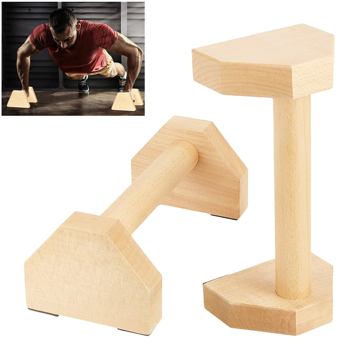 2 stück Holz Parallettes, Rutschfeste Push Up Bar, Yoga & Handstand Griffe für Indoor & Outdoor (1 P