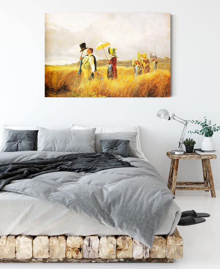 Generisch Carl Spitzweg - Sonntagsspaziergang als Leinwandbild/Grösse: 100x70 cm/Wandbild/Kunstdruck