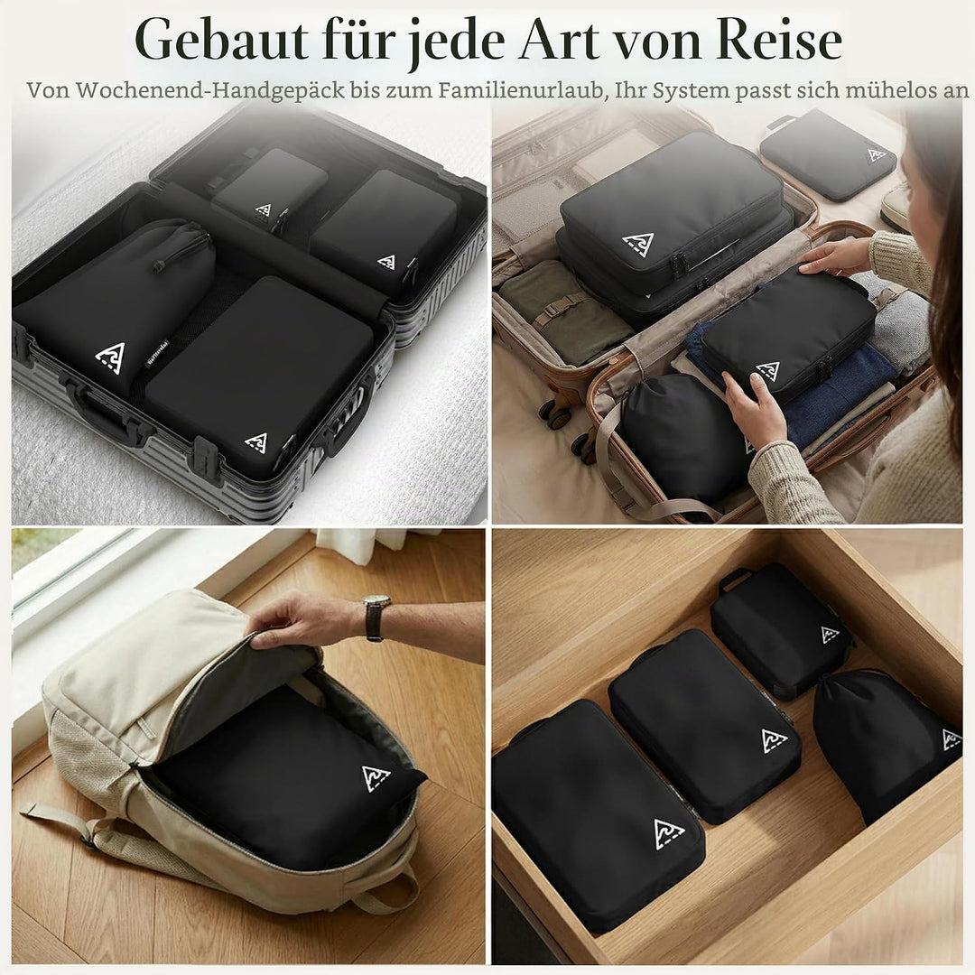 Well Traveled - 3 x Kompressions-Verpackungswürfel für Reisen – Gepäck-Organizer, Koffer-Organizer u