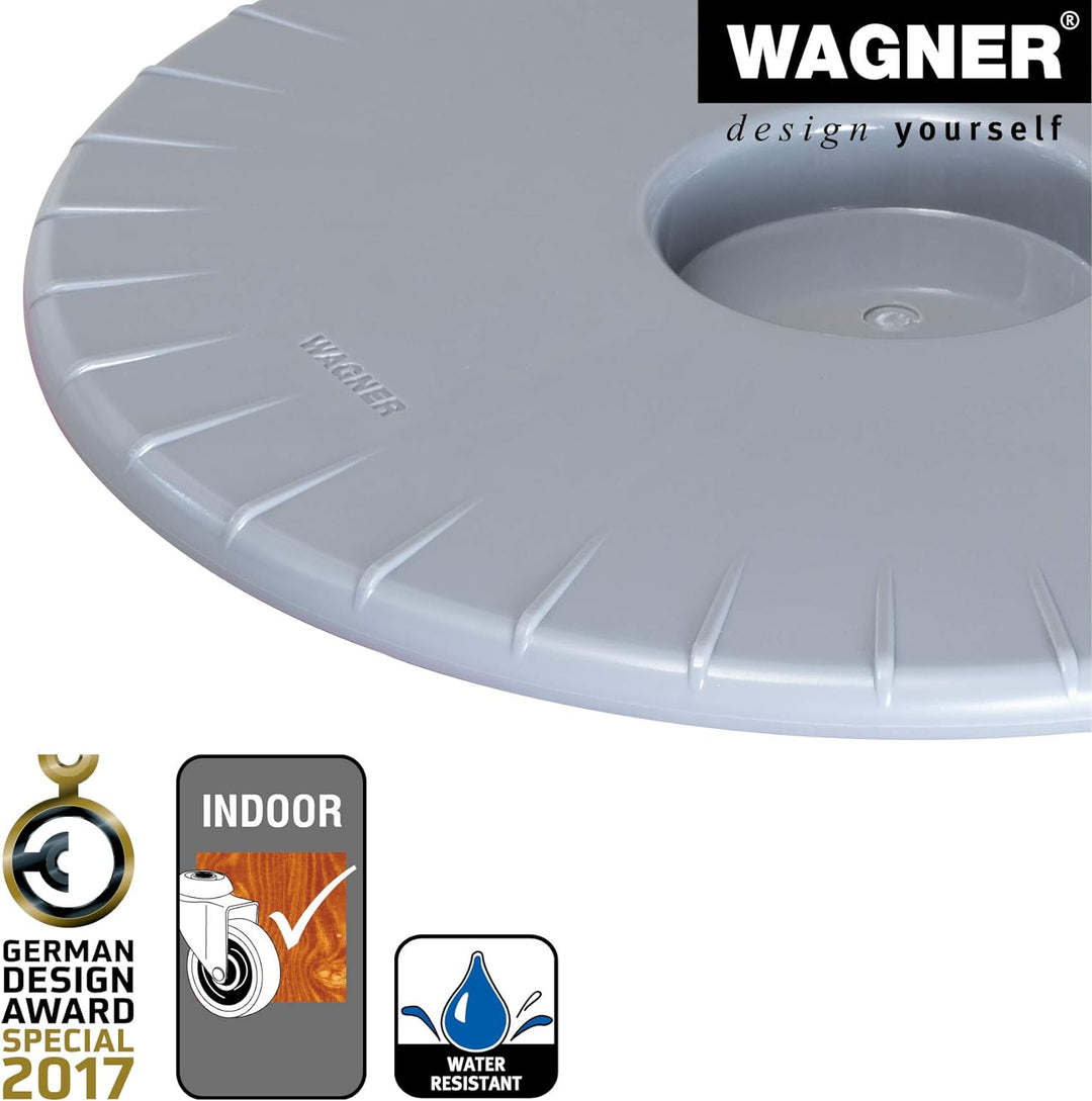 WAGNER Pflanzenroller ULTRAFLAT Ø 30 x 2,5 cm I Pflanzenroller für den Innenbereich, silbergrau I Ex