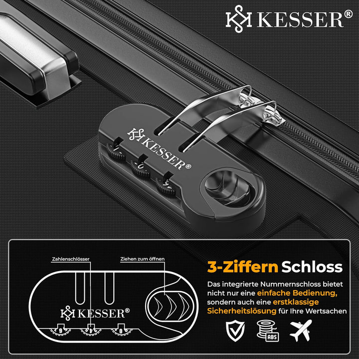 KESSER® 3tlg. Hartschalenkofferset Hartschalenkoffer Reisekoffer Set Reisekofferset Trolley Koffer I