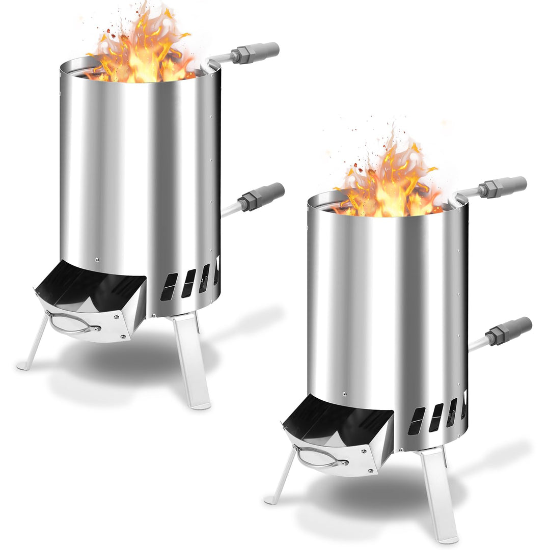 Poolheizung mit Feuer 2 Sets, Poolheizung Feuertonne mit Heizspirale, 32-38mm Anschlüsse, Poolofen H