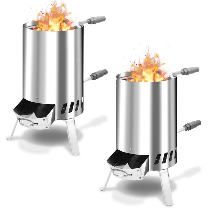 Poolheizung mit Feuer 2 Sets, Poolheizung Feuertonne mit Heizspirale, 32-38mm Anschlüsse, Poolofen H