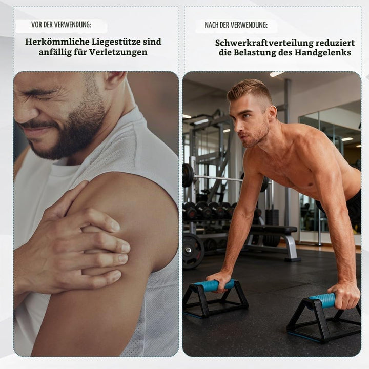 2 x Liegestützgriffe mit Silikongriff Rutschfester Basis, Tragfähigkeit 110kg, Liegestützbrett, Trag