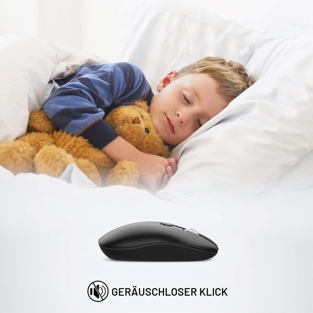 cimetech Maus Kabellos USB C, Slim Beidhändig 2.4G Leise Mini Maus Kabellos 3 DPI Einstellbar Silent