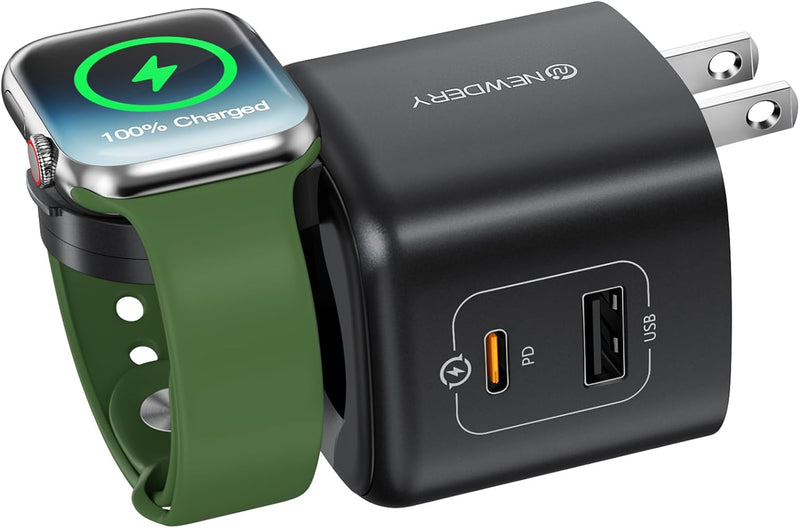 NEWDERY Ladestation für Apple Watch 36W USB C Ladegerät Ladestecker Netzteil Stecker für Apple Watch