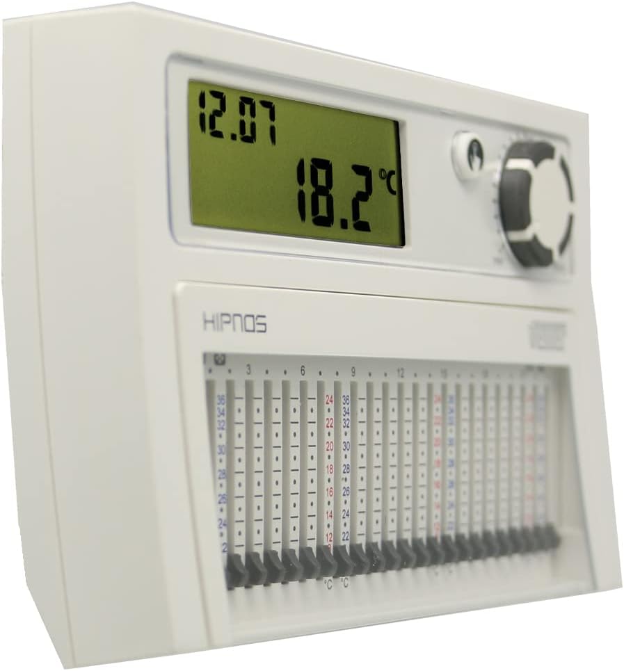 VEMER VE013900 HIPNOS Wandthermostat mit durch Steckreiter, Tagesprogrammierung, Batteriebetrieben,