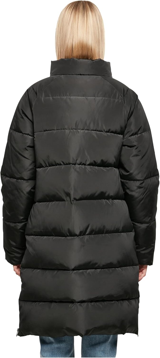 Urban Classics Damen Ladies High Neck Puffer Coat Jacke S Schwarz, S Schwarz