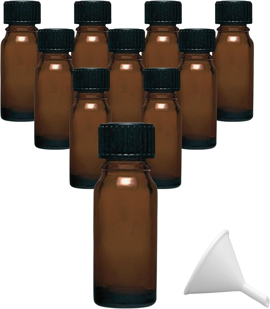 mikken 10 x braune Apothekerflasche 10ml made in Germany, inkl Beschriftungsetiketten + Trichter Bra