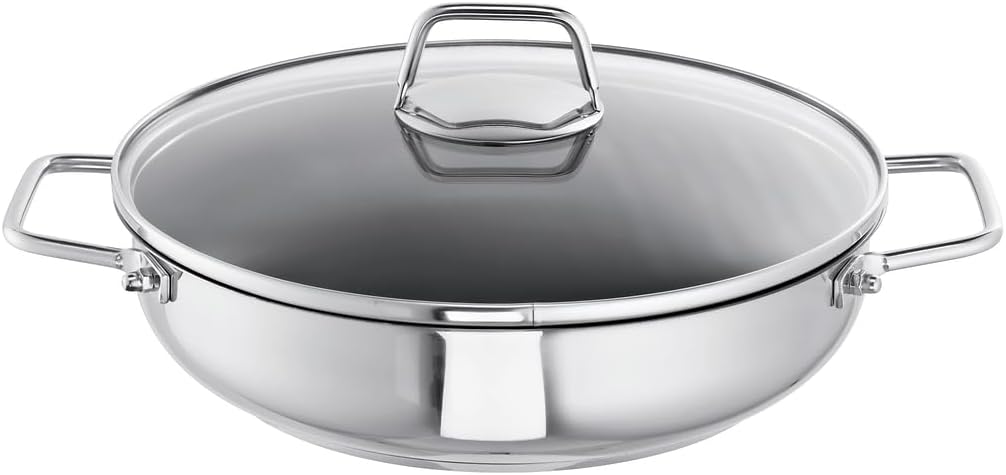 Schulte-Ufer beschichtete Schmorpfanne Wega aus Edelstahl mit einem Durchmesser von 26cm, 64056-965-