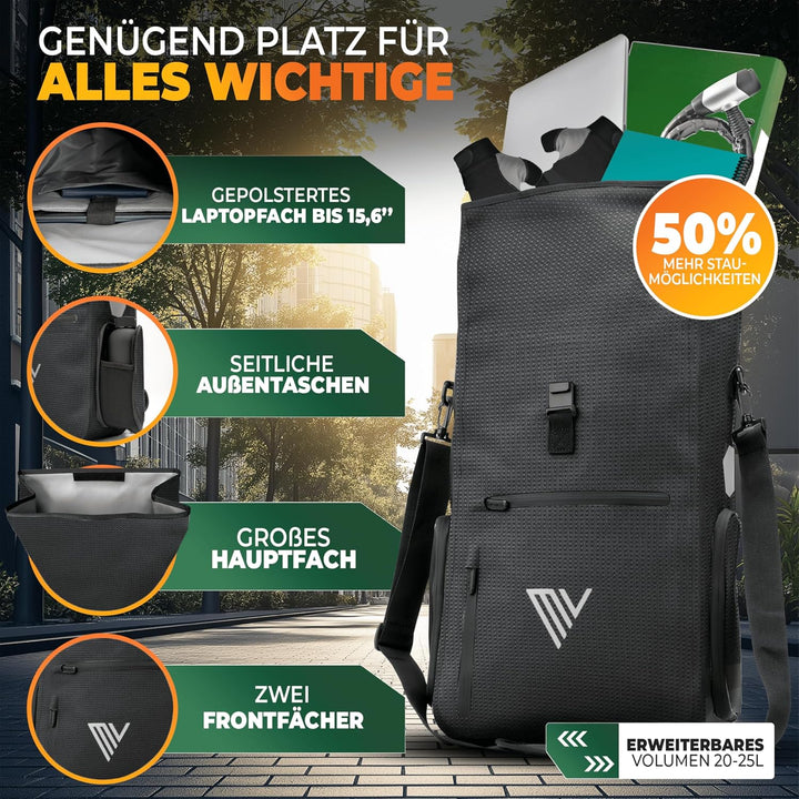 MIVELO 3in1 Fahrradtasche für Gepäckträger I Rucksack &amp; Gepäckträgertasche hinten - in 15 Sekunden u