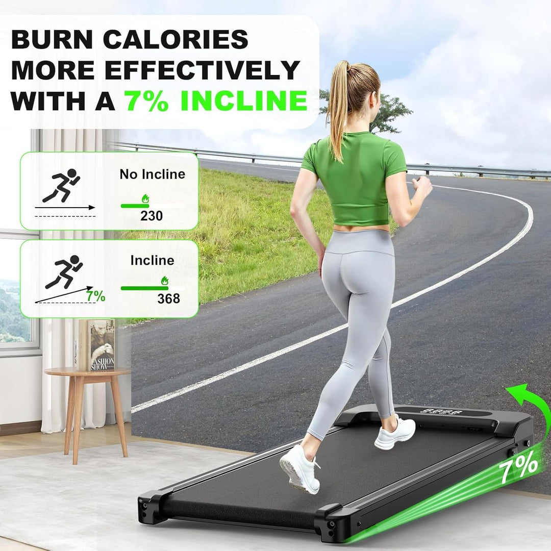 HomeFitnessCode Walking Pad für Zuhause mit Neigung - Laufband Laufpad Steigung Klein Walkpad Untert