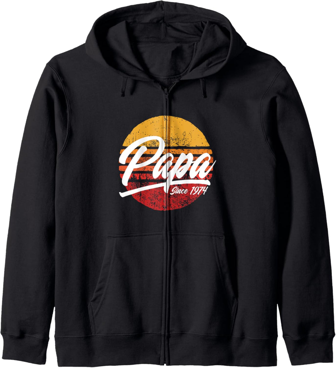 Papa seit 1974, 47. Geburtstag 47 Jahre als Papa Retro Kapuzenjacke
