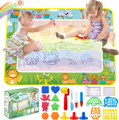 DICLLY 120x90cm Super Gross Aqua Doodle Matte - Wasser Malmatte für Kinder 1-6 Jahre,Magic Zeichenma