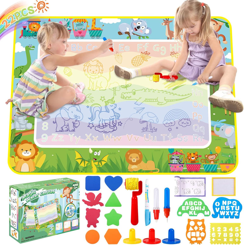 DICLLY 120x90cm Super Gross Aqua Doodle Matte - Wasser Malmatte für Kinder 1-6 Jahre,Magic Zeichenma