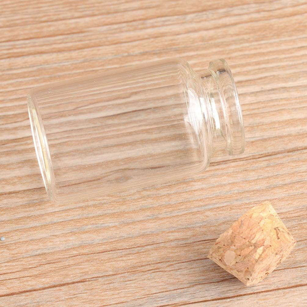 HEMOTON 20 Stück Glasflaschen Gläser Gewürzgläser-Set mit Korken Mini Glasfläschchen Bonbon Gläser S