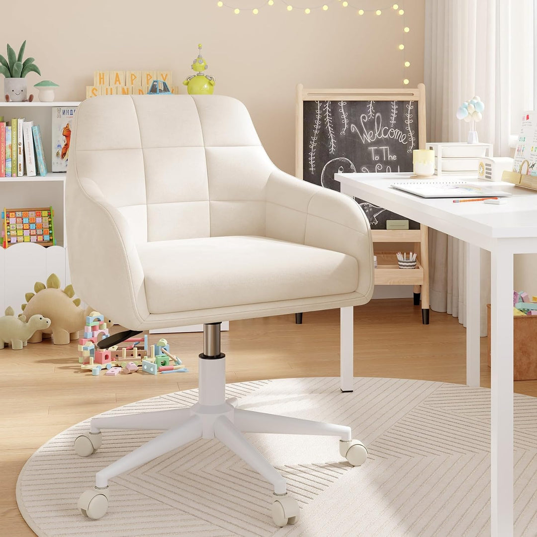 YOUDENOVA Schreibtischstuhl, Drehstuhl mit Rollen, Schminkstuhl Höhenverstellbar, Homeoffice Stuhl,