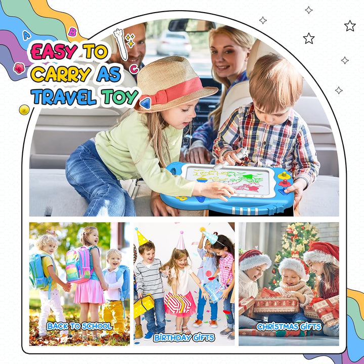 iKidiki Zaubertafel,Spielzeug ab 2 3 Jahre Junge Magnetische Maltafel Geschenk Junge 1-3 Jahre Magne