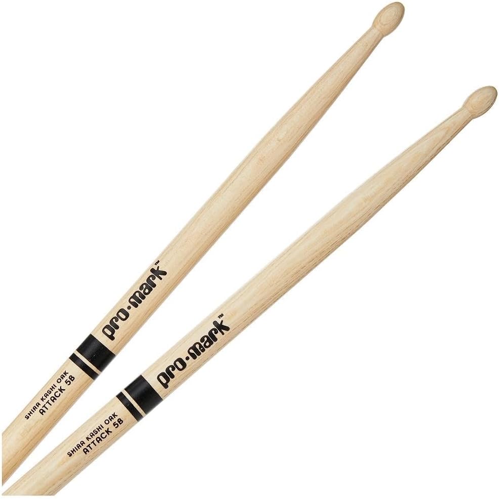 ProMark Classic Attack 5B Shira Kashi Oak Drumstick, ovale Holzspitze, 4 Stück Four Pairs Classic, A