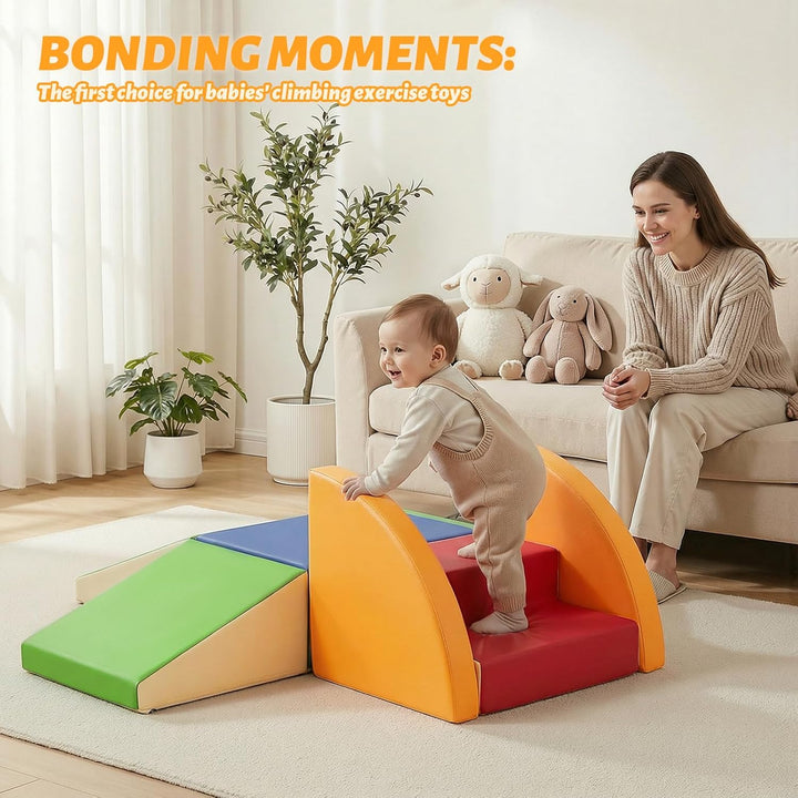 Schaumstoff Bausteine Kinder Klettern Indoor - 6 PCS Softbausteine Riesenbausteine für Baby Motorik