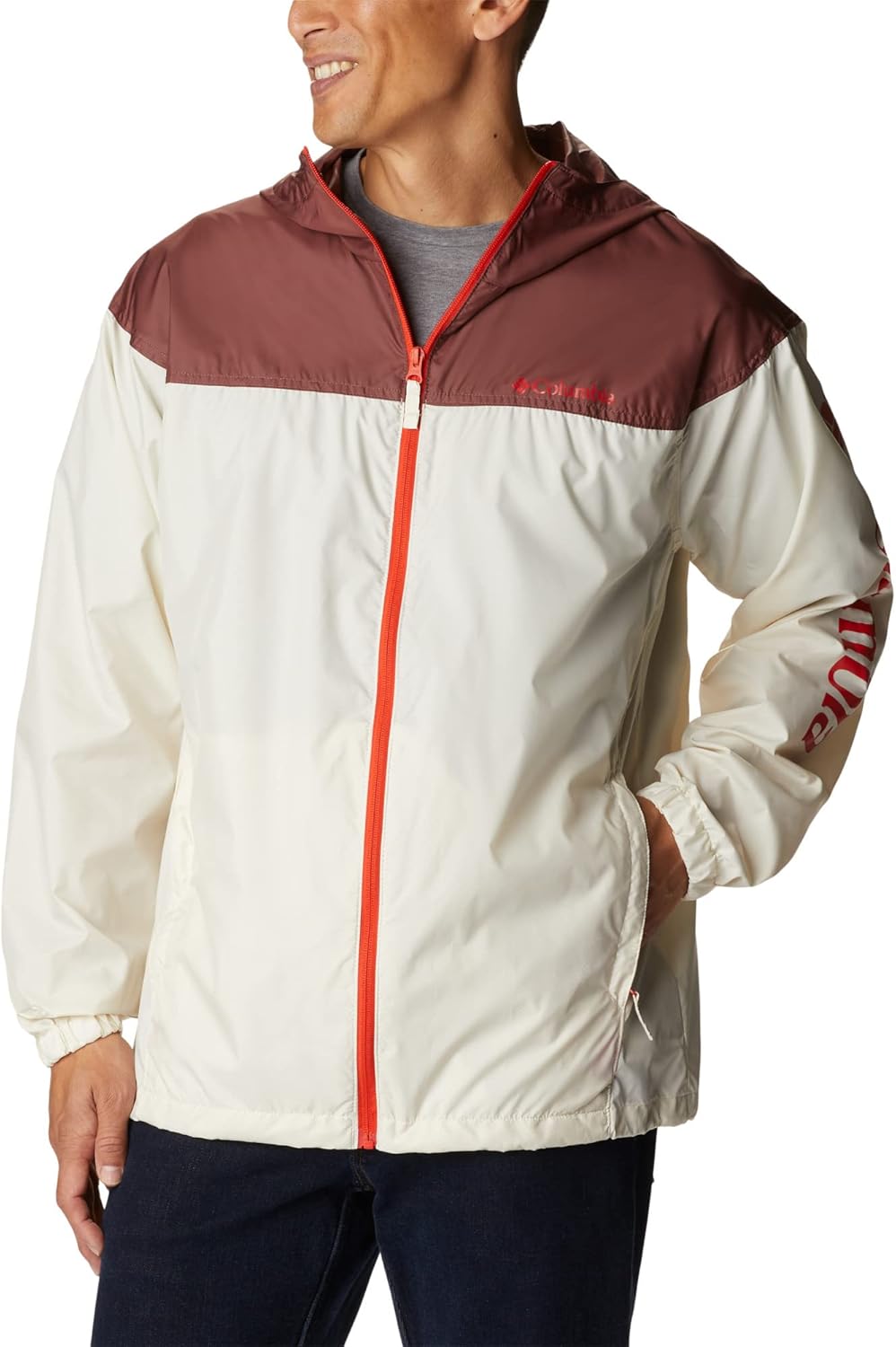 Columbia Herren Flash Challenger Novelty Windjacke S Chalk, Light Raisin, S Chalk, Light Raisin