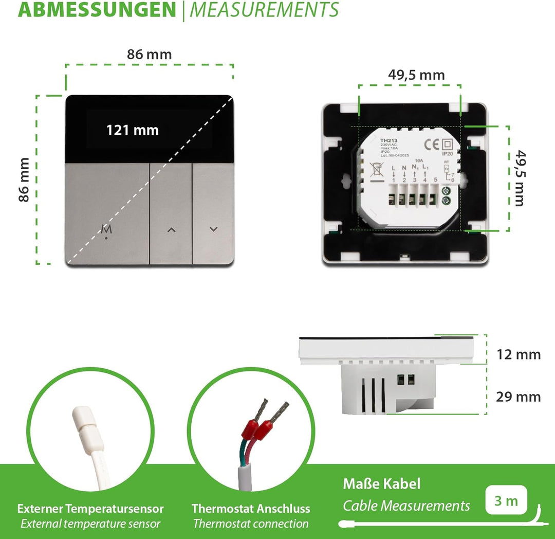 Smart Wifi Thermostat mit App für Fussbodenheizung Heizkörper Digital Regler, WiFi Thermostat