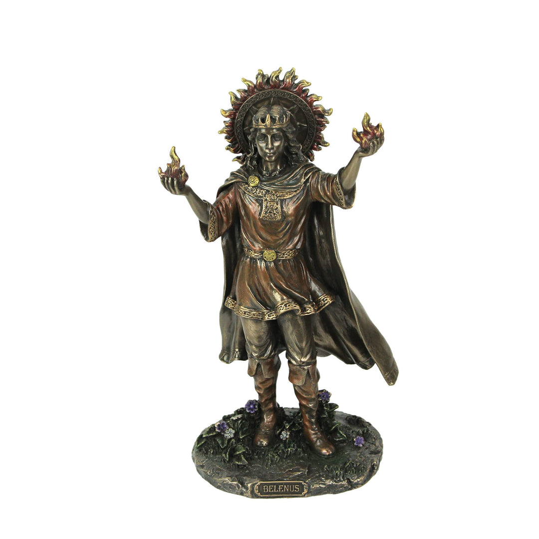 Veronese Design 24 cm hohe Belenus The Celtic Sun Gott of Healing Kaltguss-Skulptur Antike Bronze-Fi