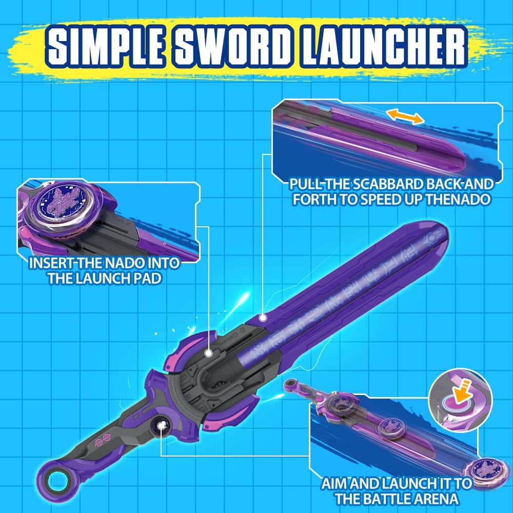 INFINITY NADO Kreisel für Kinder Metall Spielzeug Jungen, Battle Tops Kreisel Launcher Spielzeug, Sp
