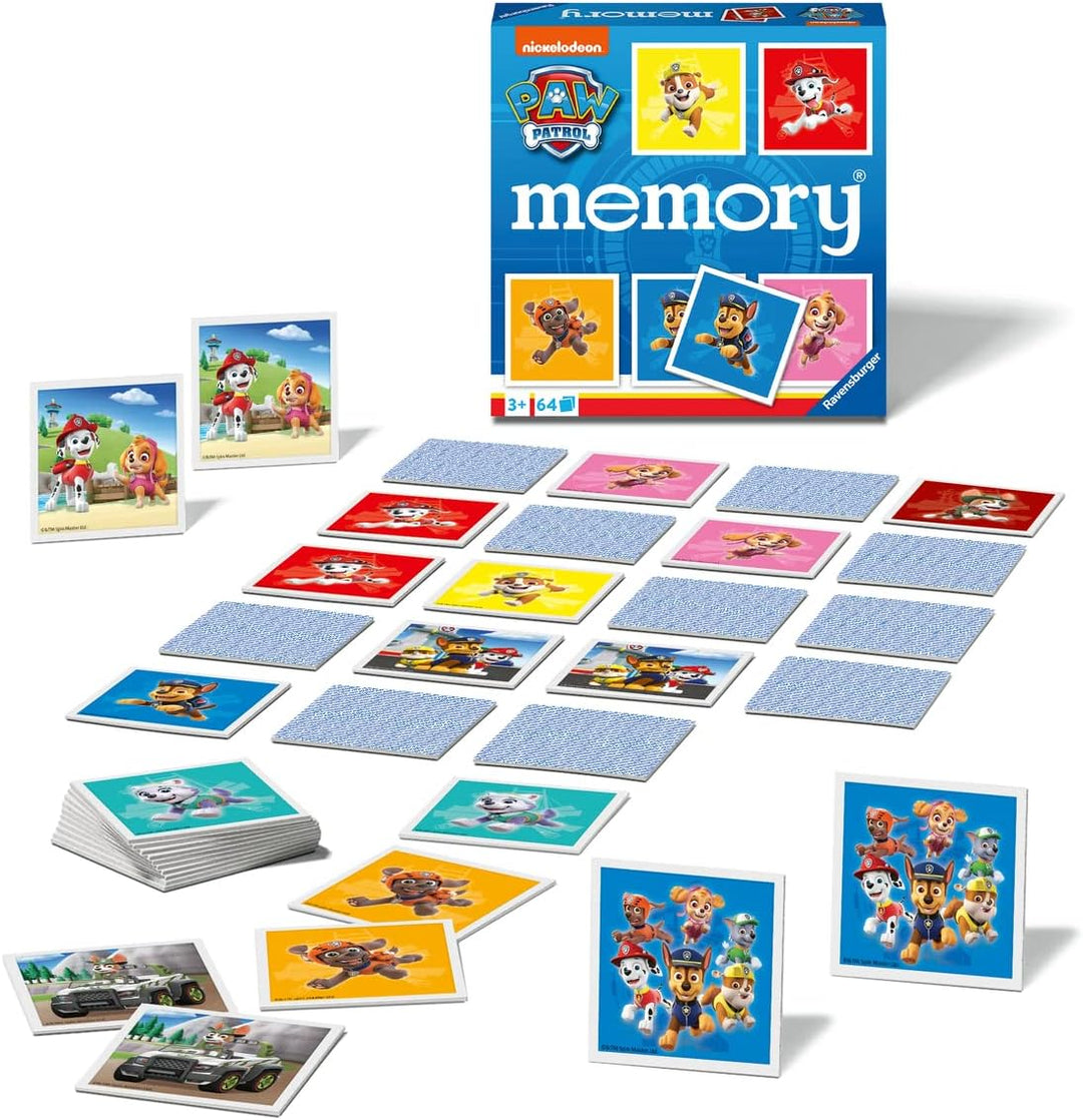 Ravensburger Paw Patrol memory - 20887 - Spieleklassiker für alle Fans der TV-Serie Paw Patrol, ab 3
