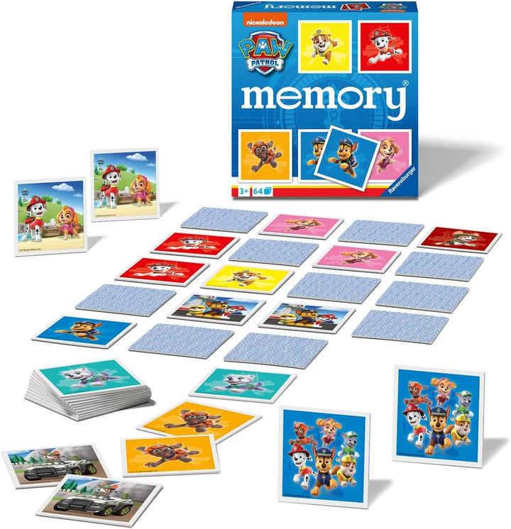 Ravensburger Paw Patrol memory - 20887 - Spieleklassiker für alle Fans der TV-Serie Paw Patrol, ab 3