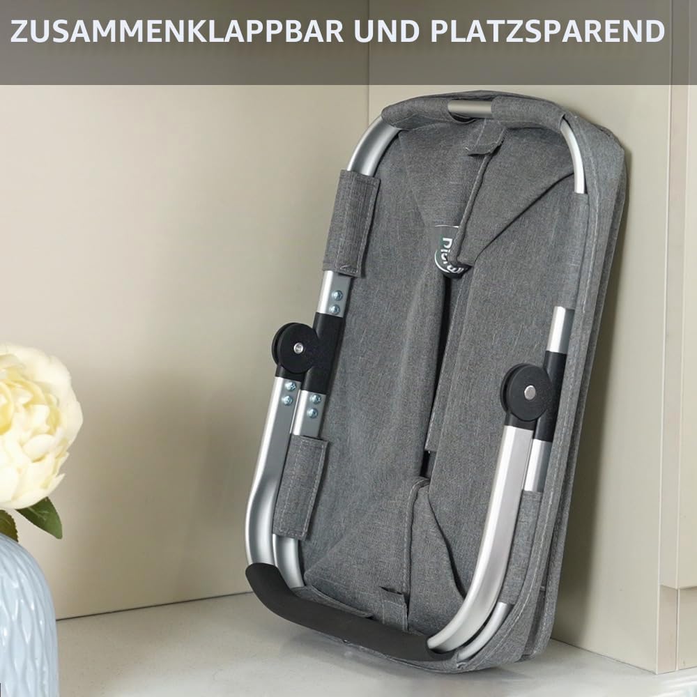 2pcs Tragekorb Faltbar 30L Einkaufskorb Gross Picknickkorb mit Gepolsterten Griffen Klappkorb Einkau