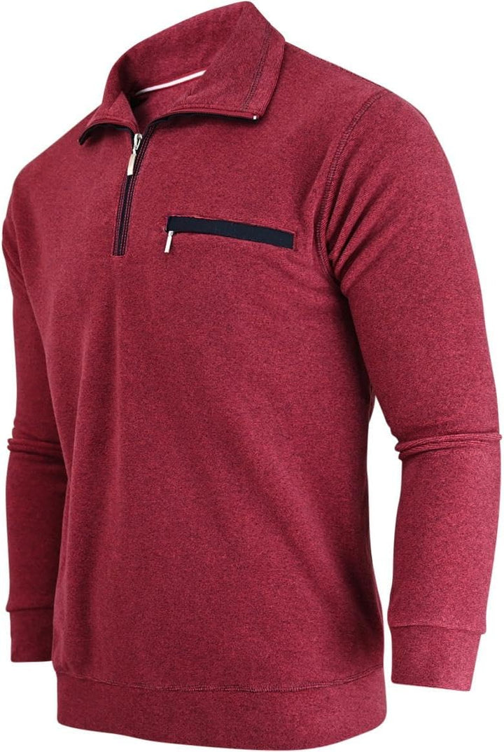 Soltice Herren Langarm Sweatshirt mit Brusttasche, Gestreifter Strickpullover mit Kragen, Meliert, W