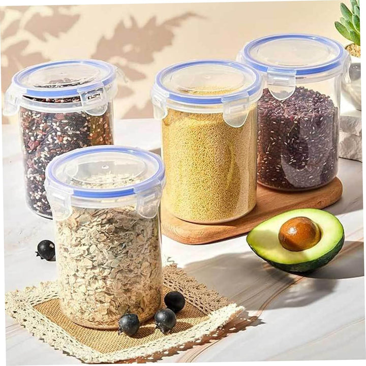 Overnight Oats Jar 4 Stück 16 Unzen durchsichtige Kunststoffbehälter mit Deckel Sichere Joghurtbeche