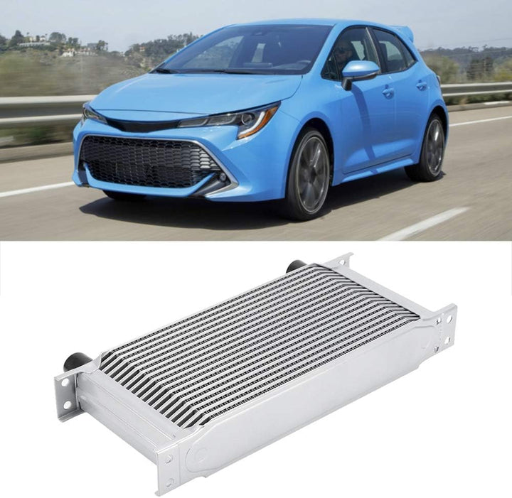 BOROCO Ölkühler 19 Reihen AN10 Anschluss Set Universal Zusatz Kühlung Extern Oil Cooler (Silber)