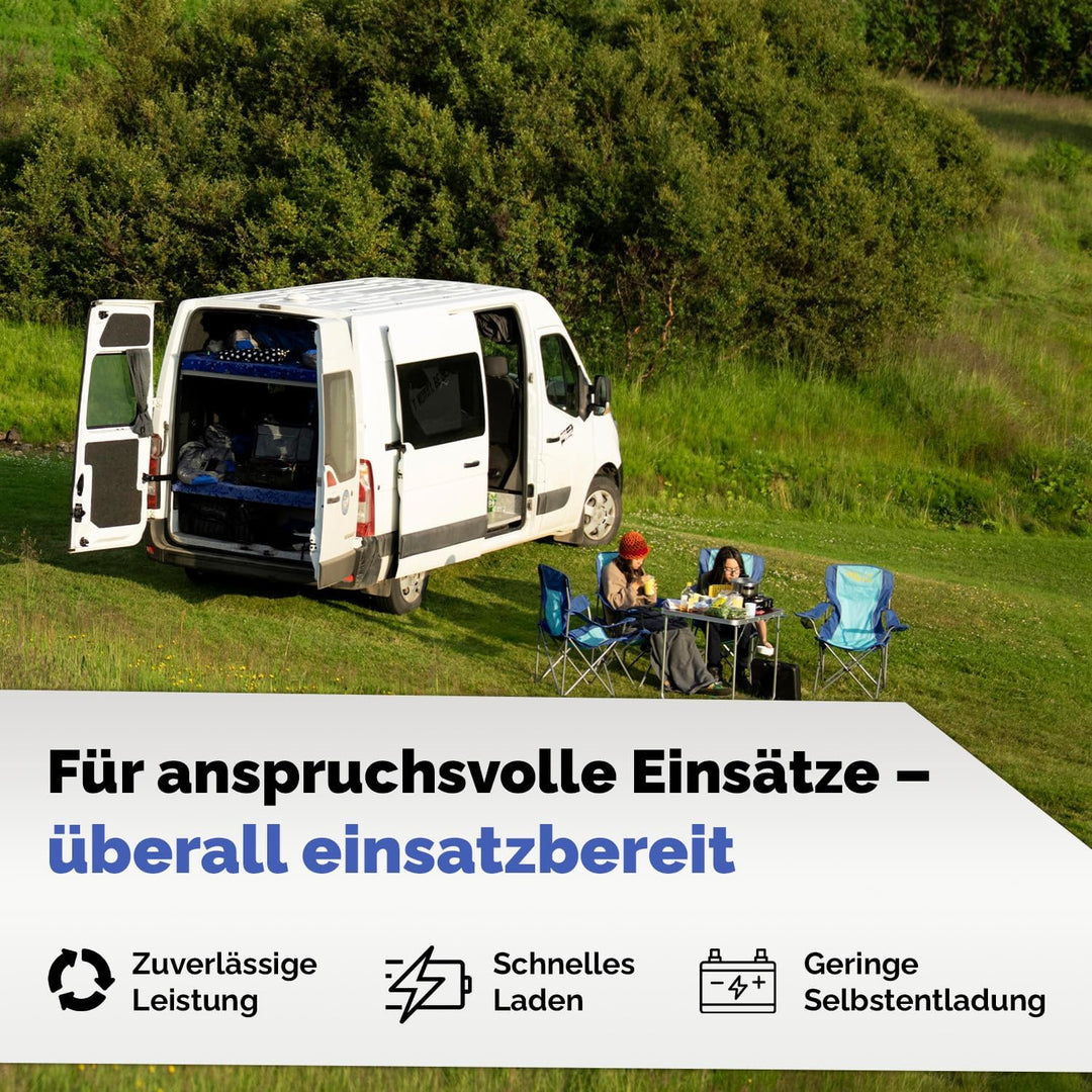 Electronicx AGM Caravan Batterie 140Ah 12V Versorgungsbatterie Deep Cycle Wohnmobil Batterie 140 Ah