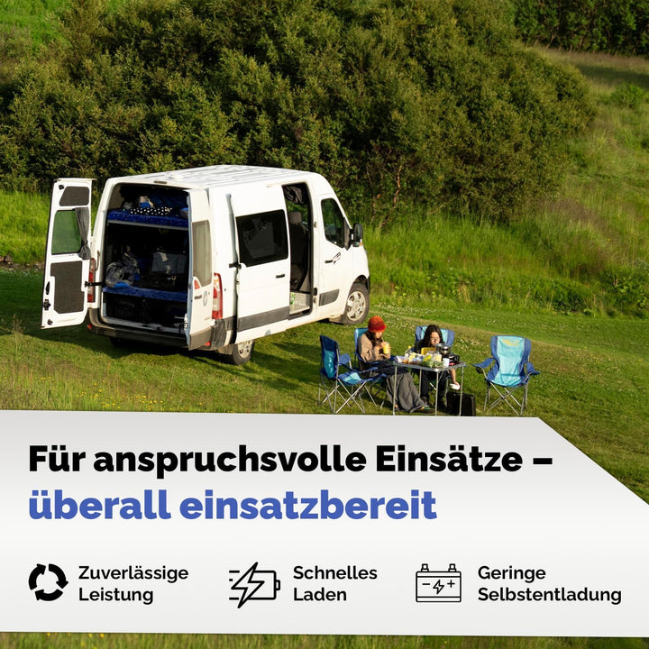 Electronicx AGM Caravan Batterie 140Ah 12V Versorgungsbatterie Deep Cycle Wohnmobil Batterie 140 Ah