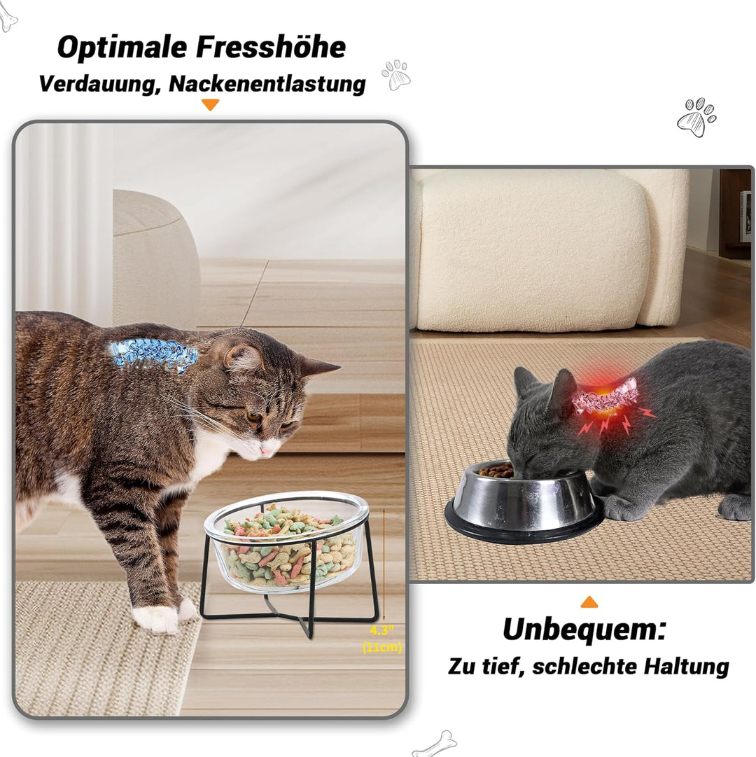 Katzennapf Hundenapf - Futternapf Katze Hund - Katzennapf Erhöht mit Ständer - Fressnapf Wasser Futt