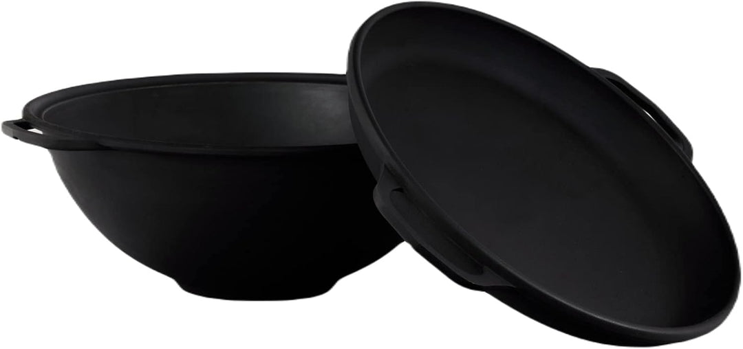 SET Utschak 40 cm + 12 Liter Kasan Kazan aus Gusseisen mit Pfannen-Deckel Feldküche Gulasch-Kessel F