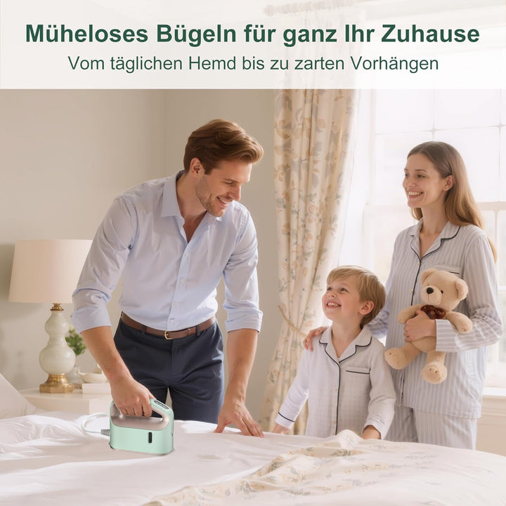 Newbealer Dampfbügeleisen, Kontinuierlicher Turbo-Dampf für Kleidung, 360° horizontales und vertikal