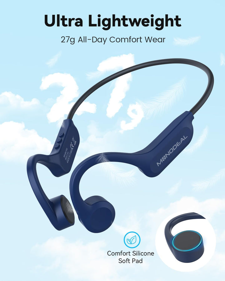 MONODEAL Knochenschall Kopfhörer Bluetooth 5.3 Open Ear Kopfhörer, Typ-C Ladeanschluss, IPX6 wasserd