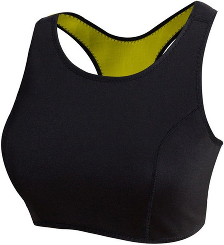 ANDANTE Premium Damen Mädchen Fitness Sport BH Bra Bustier - Neopren, Schwarz - Gelb, Grösse Grösse